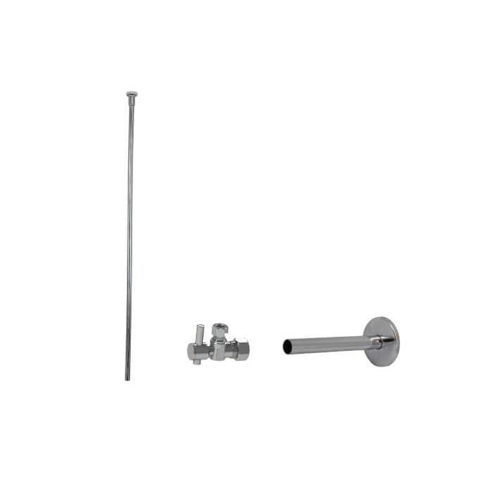 Toilet Supply Kit - Mini Lever Handle with 1/4 Turn Ball Valve (MT521-NL) - Angle, Cover Tube, Flat Head Riser