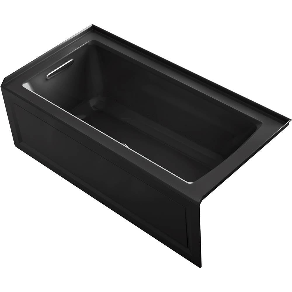 Archer 60" x 30" integral apron Heated BubbleMassage air bath with Bask heated surface and left-hand drain