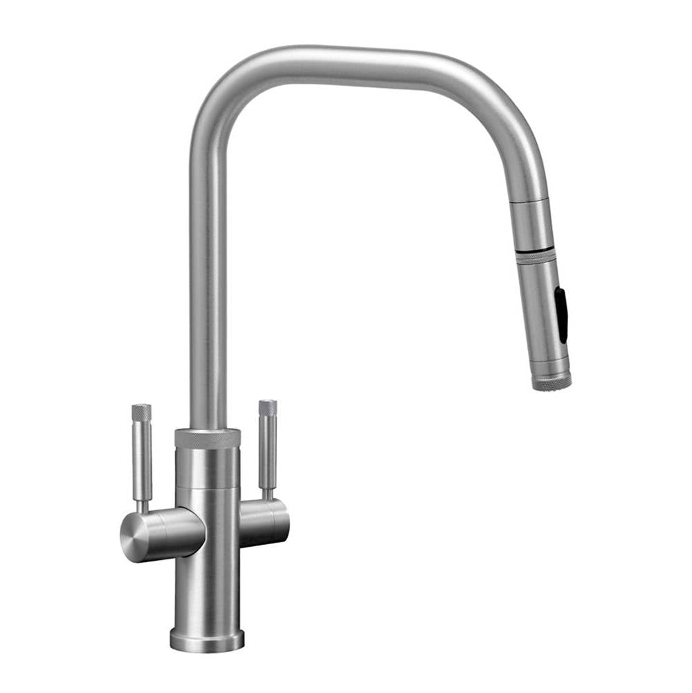 Fulton Industrial 2 Handle PLP Pulldown Faucet - Angled Spout - Toggle Spray