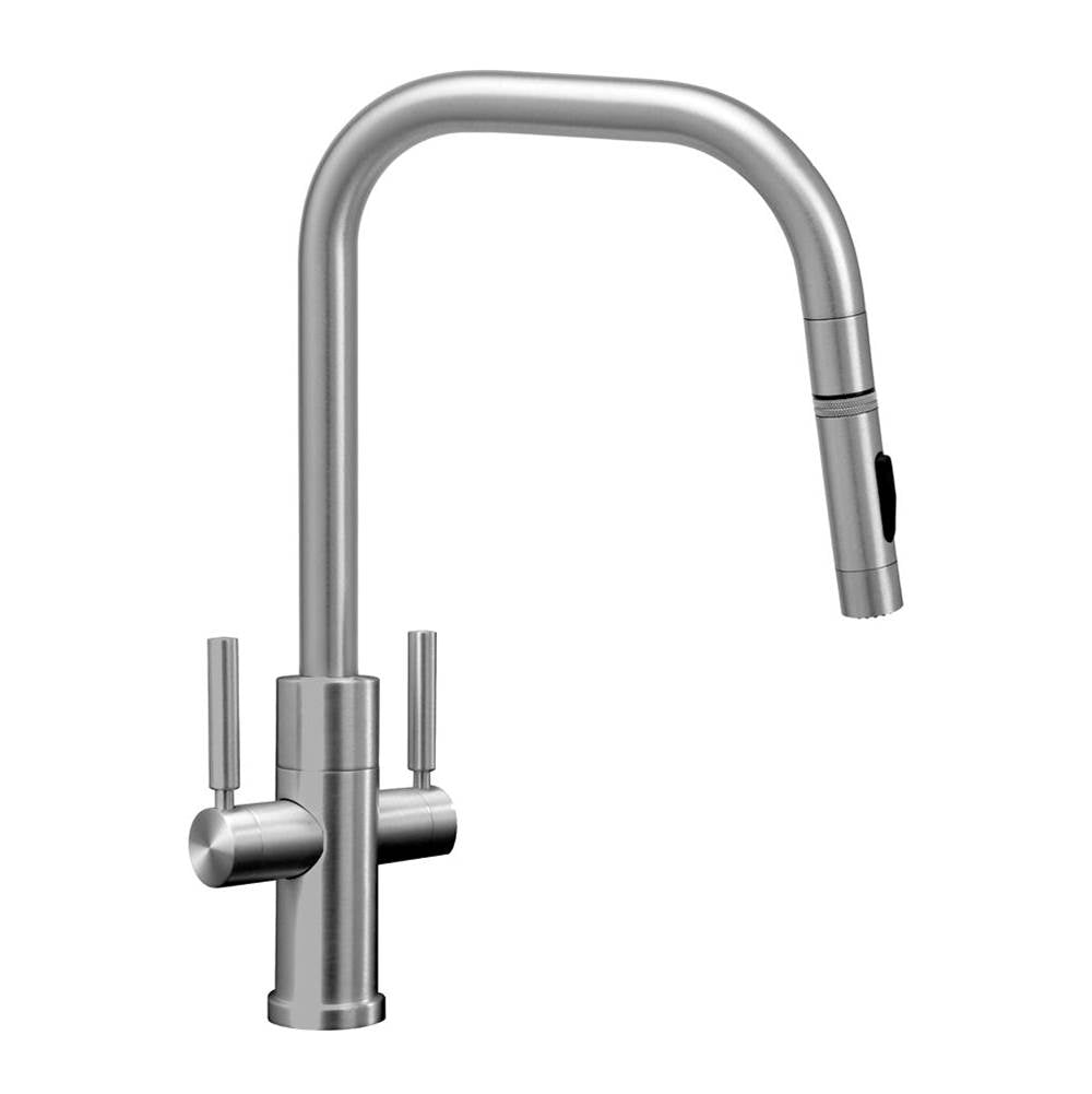 Fulton Modern 2 Handle PLP Pulldown Faucet - Angled Spout - Toggle Sprayer