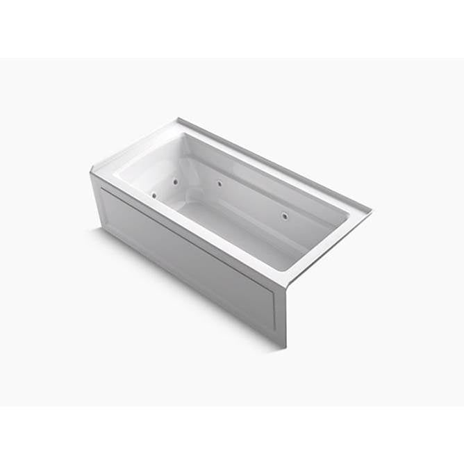 Archer 66" x 32" alcove whirlpool bath with Bask heated surface, right drain