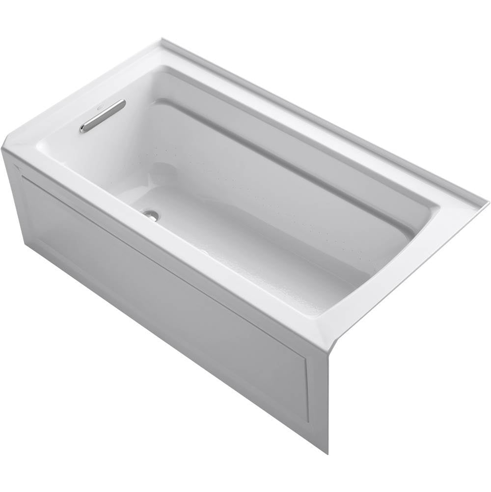 Archer 60" x 32" alcove Heated BubbleMassage air bath, left drain