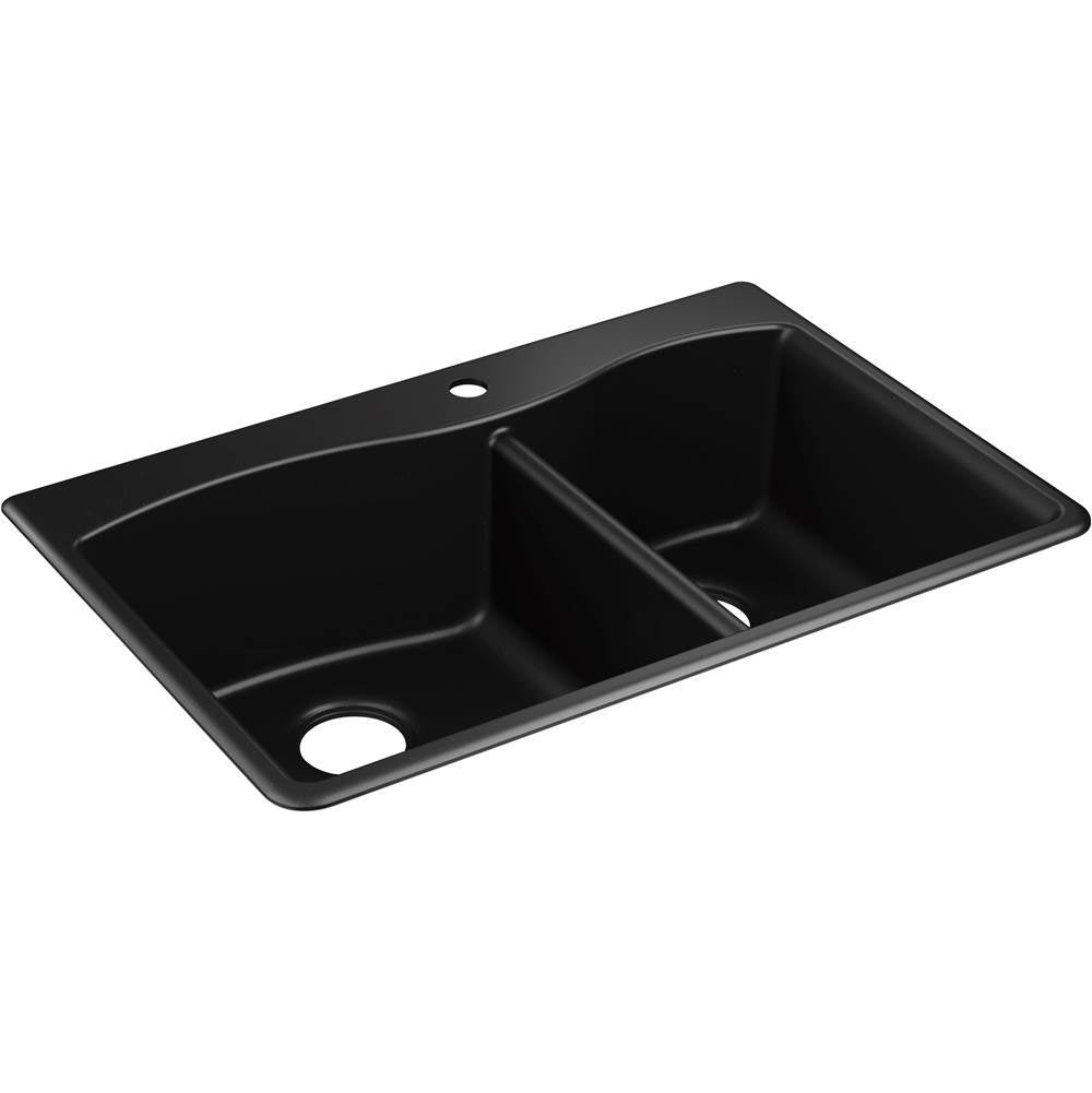 Kennon 33" top-/undermount double-bowl kitchen sink
