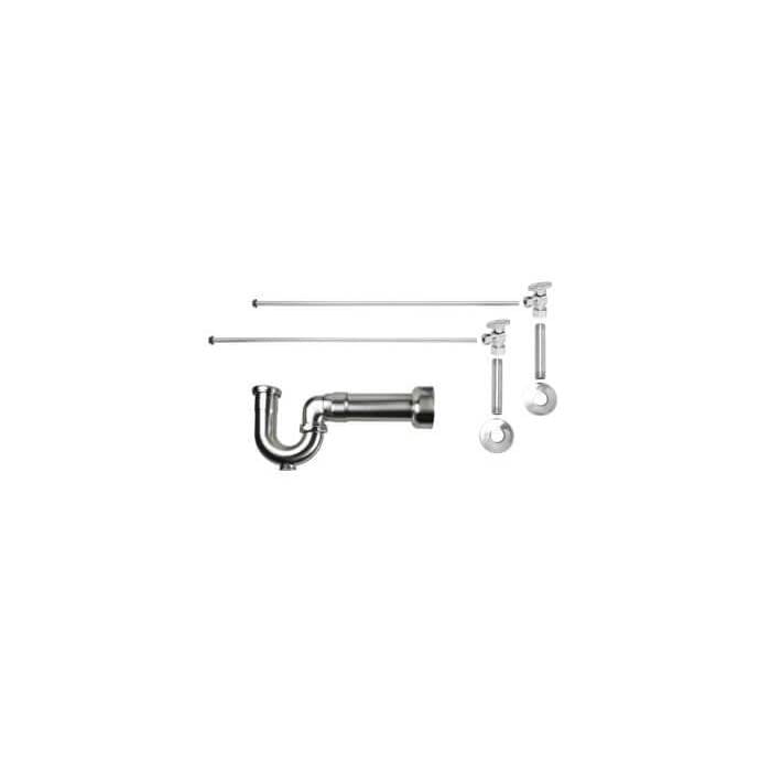 Lavatory Supply Kit - Brass Oval Handle with 1/4 Turn Ball Valve (MT401-NL) - Angle, Massachusetts P-Trap