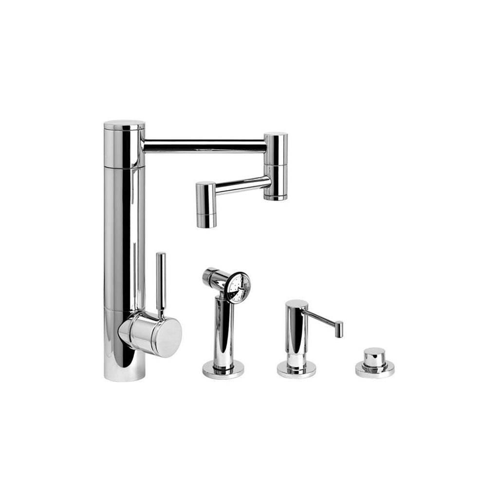 Hunley Kitchen Faucet - 12" Articulated Spout - 3pc. Suite