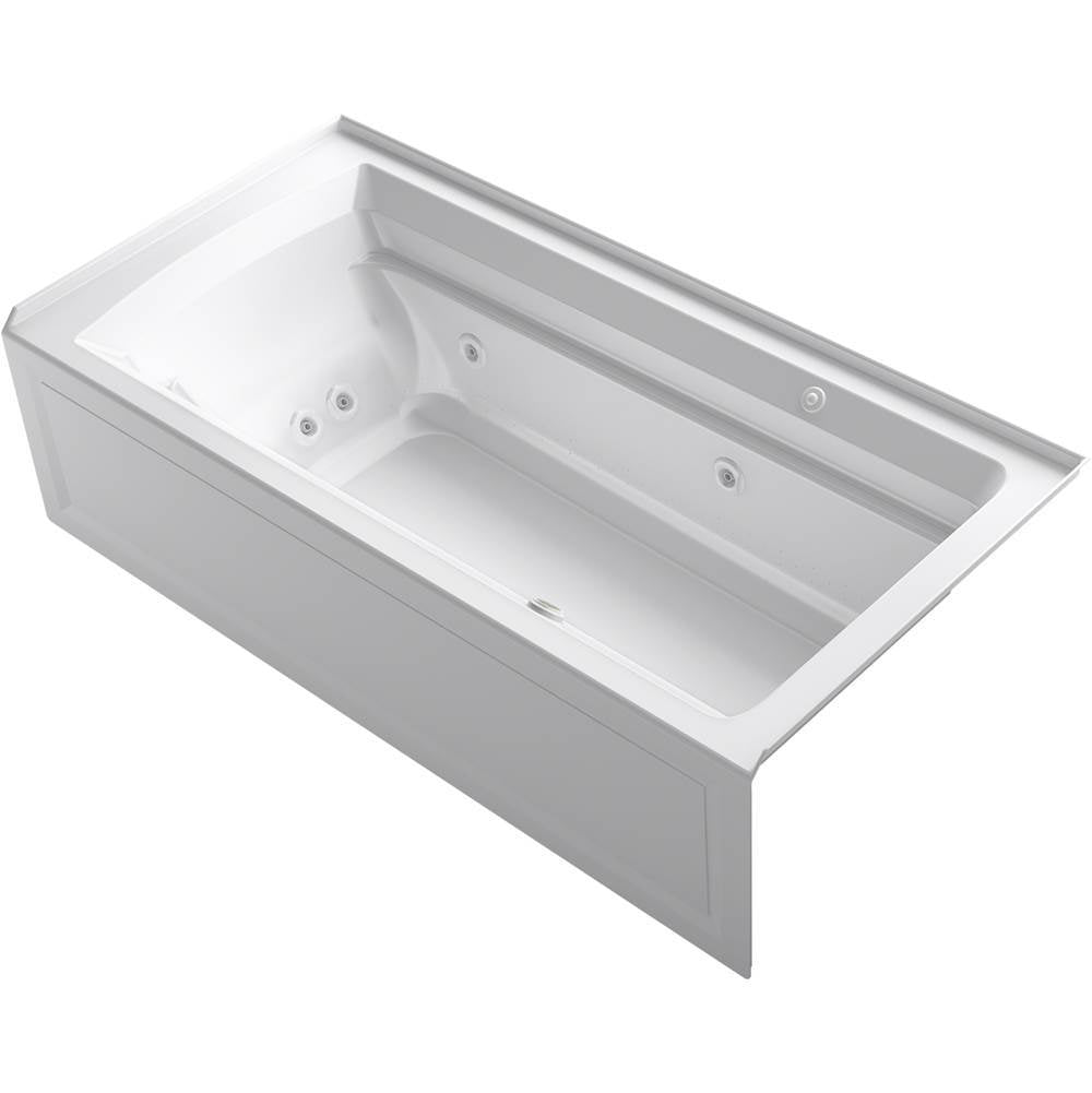 Archer 72" x 36" alcove Heated BubbleMassage air bath and whirlpool, right drain