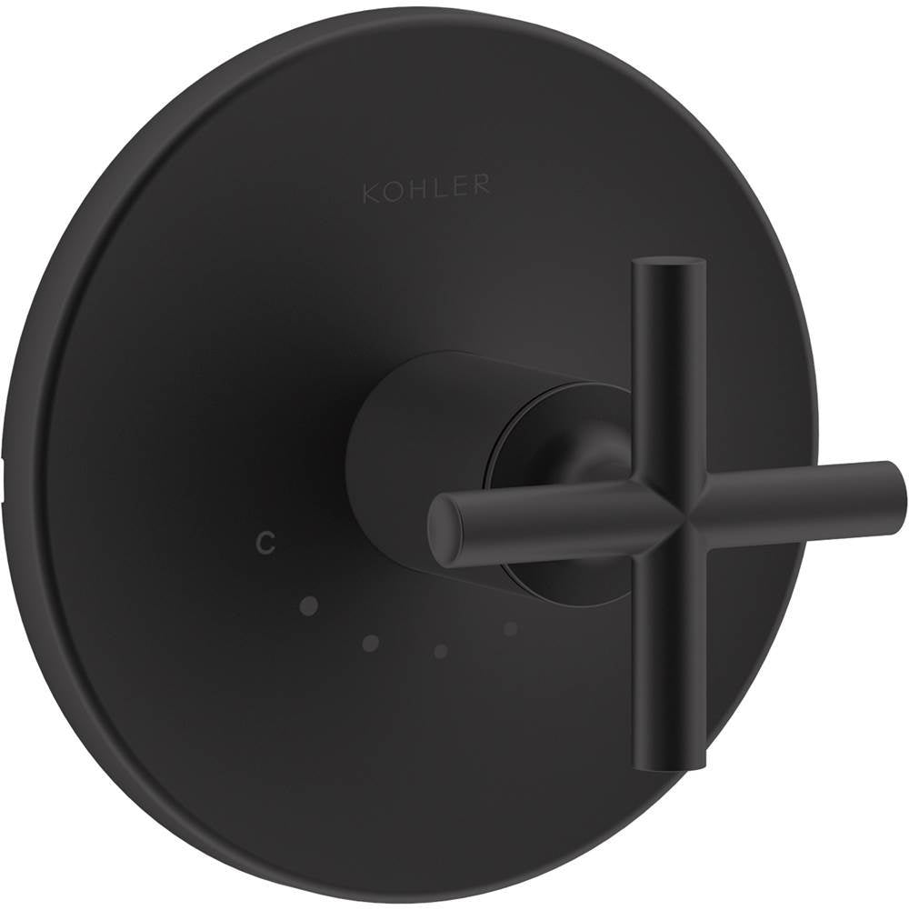Purist MasterShower temperature control valve trim with cross handle