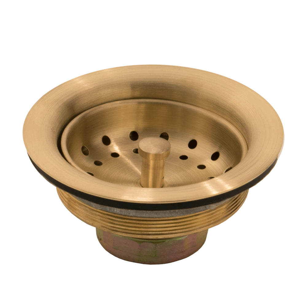 Thompson Traders TDB35-PB Basket Strainer Kitchen Sink Drain in Satin Brass