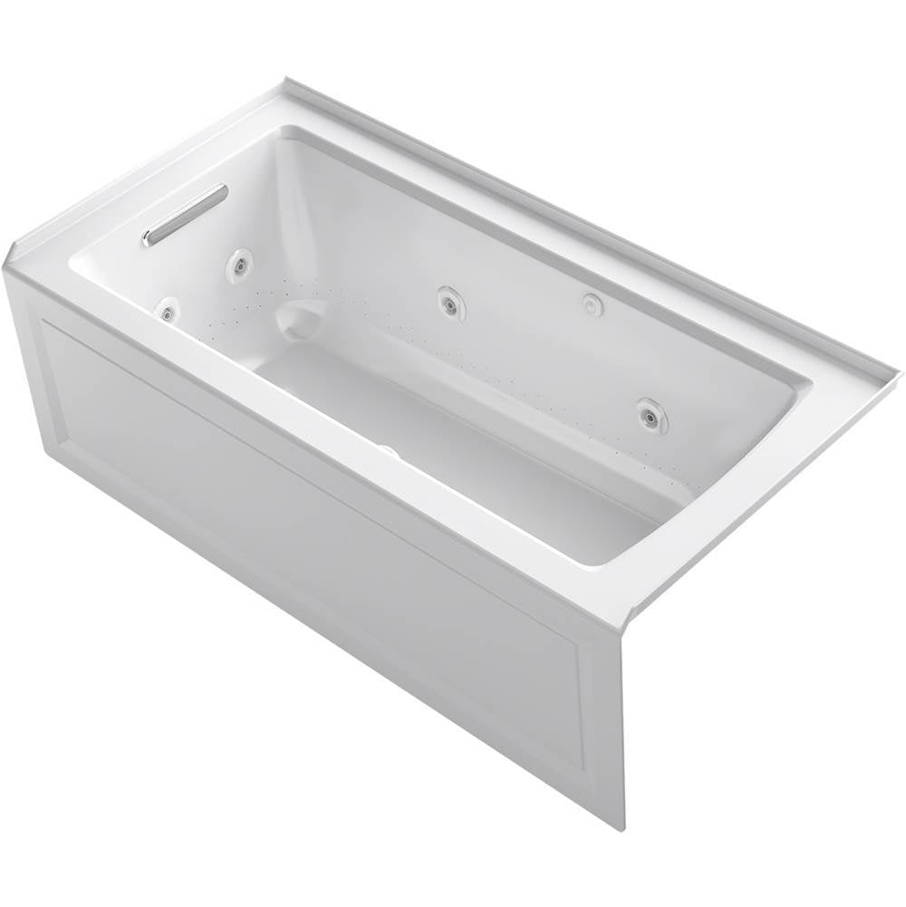 Archer 60" x 30" alcove Heated BubbleMassage air bath and whirlpool, left drain