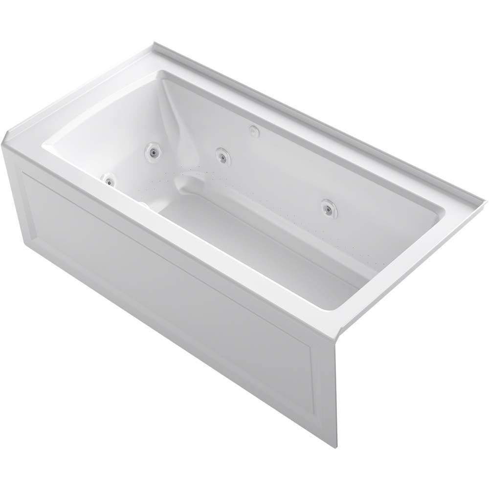 Archer 60" x 30" alcove Heated BubbleMassage air bath and whirlpool, right drain
