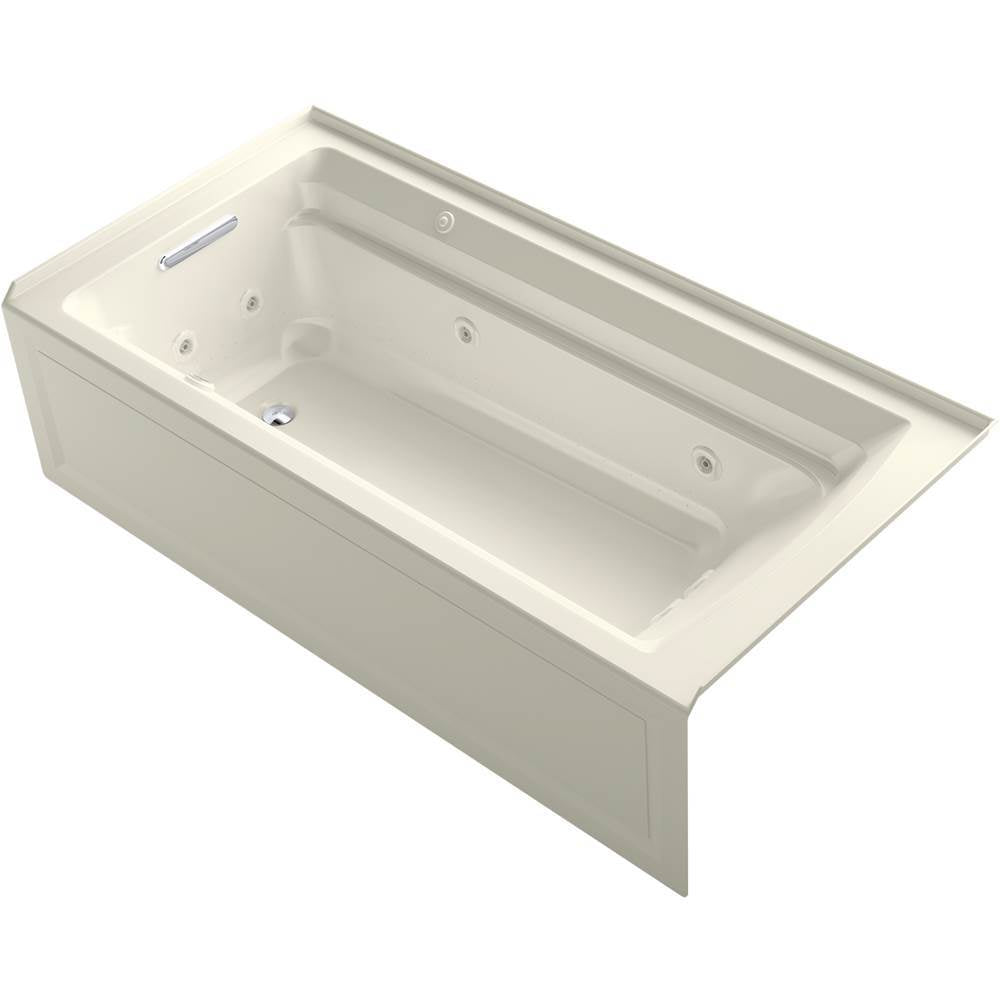 Archer 72" x 36" alcove Heated BubbleMassage air bath and whirlpool, left drain
