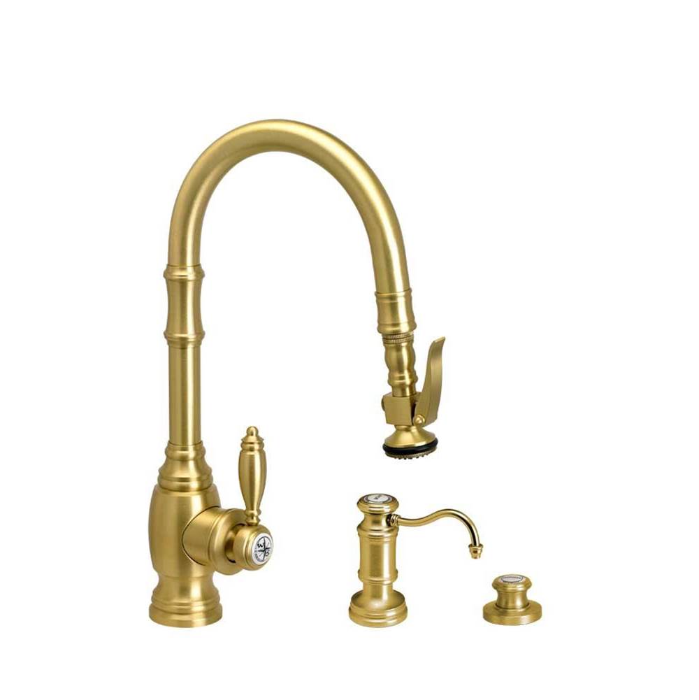 Traditional Prep Size PLP Pulldown Faucet - Angled Spout - 3pc. Suite