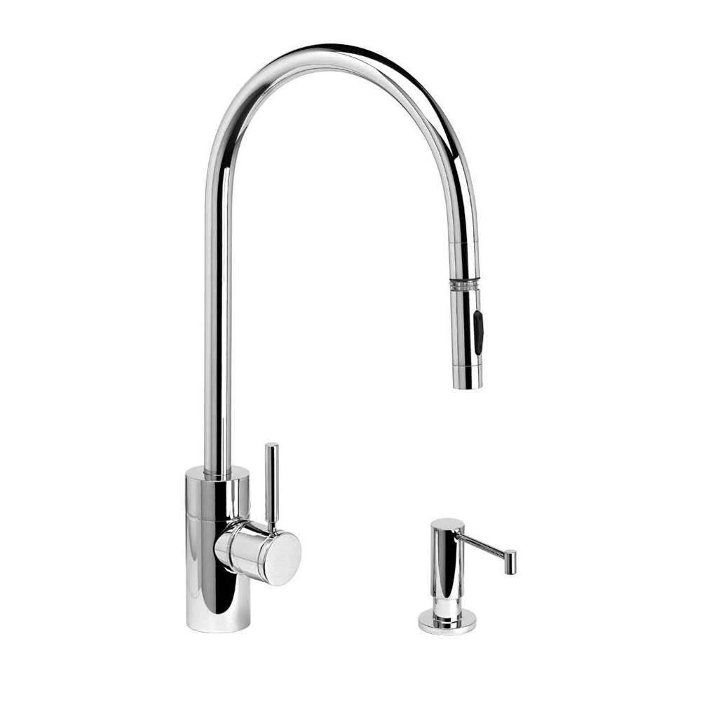 Contemporary Extended Reach PLP Pulldown Faucet - Toggle Sprayer - 2pc. Suite