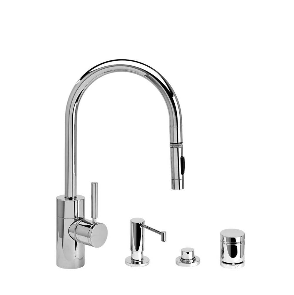 Contemporary PLP Pulldown Faucet - Toggle Sprayer - 4pc. Suite