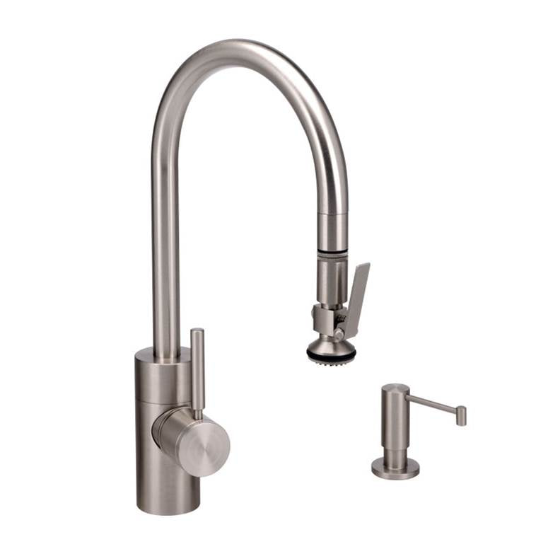 Contemporary PLP Pulldown Faucet - Lever Sprayer - 2pc. Suite