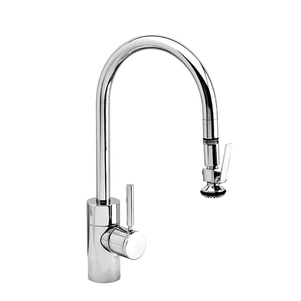 Contemporary PLP Pulldown Faucet - Lever Sprayer