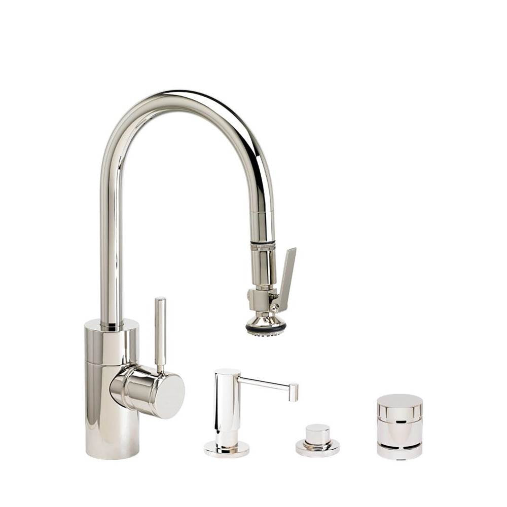 Contemporary Prep Size PLP Pulldown Faucet - Lever Sprayer - 4pc. Suite