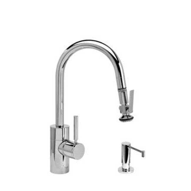Contemporary Prep Size PLP Pulldown Faucet - Lever Sprayer - 2pc. Suite