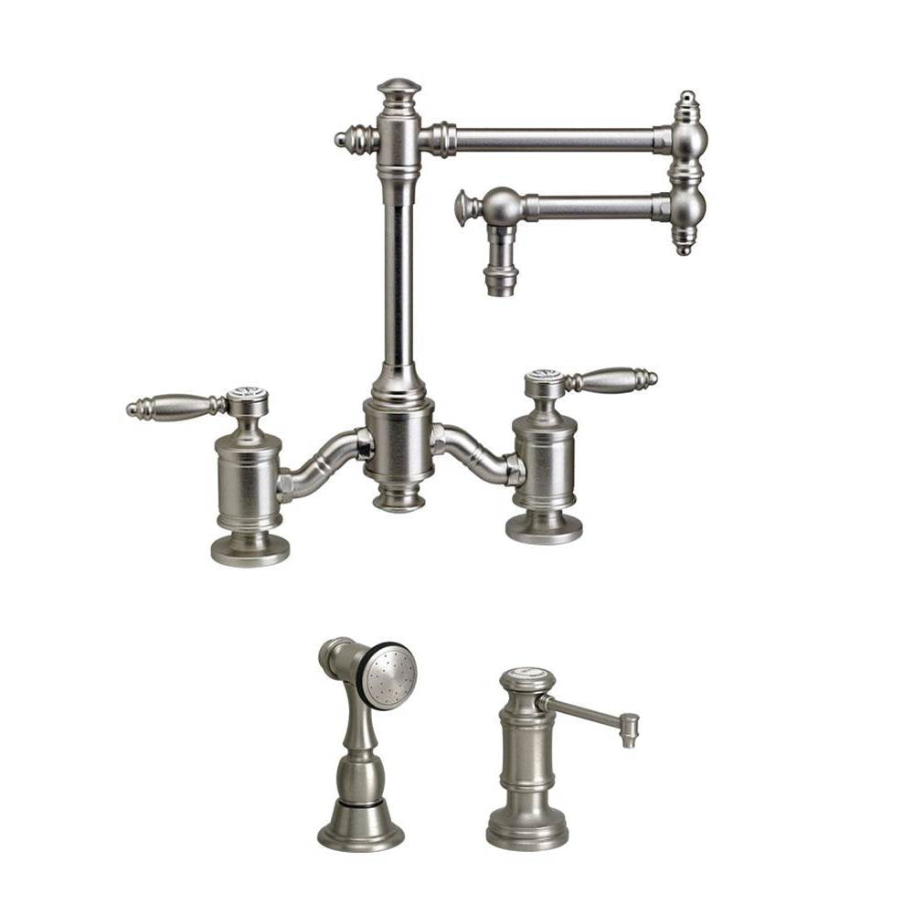 Towson Bridge Faucet - 12" Articulated Spout - Lever Handles - 2pc. Suite