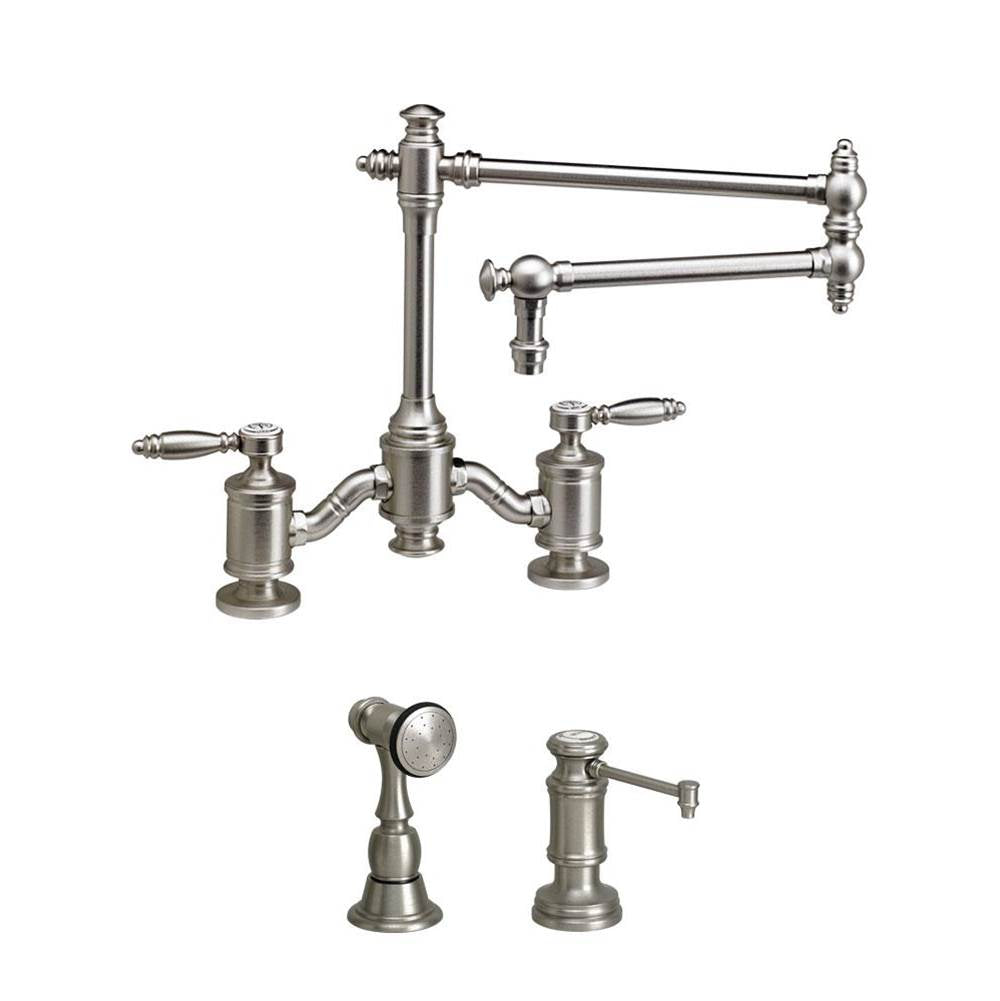 Towson Bridge Faucet - 18" Articulated Spout - Lever Handles - 2pc. Suite