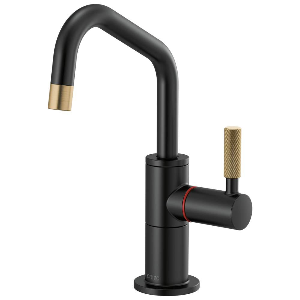 Litze Instant Hot Faucet with Angled Spout and Knurled Handle