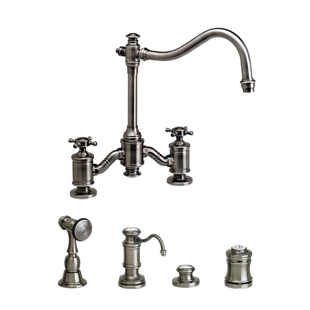 Annapolis Bridge Faucet - Cross Handles - 4pc. Suite