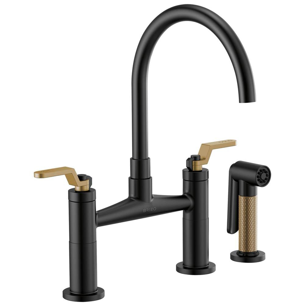 Litze Bridge Faucet with Arc Spout and Industrial Handle