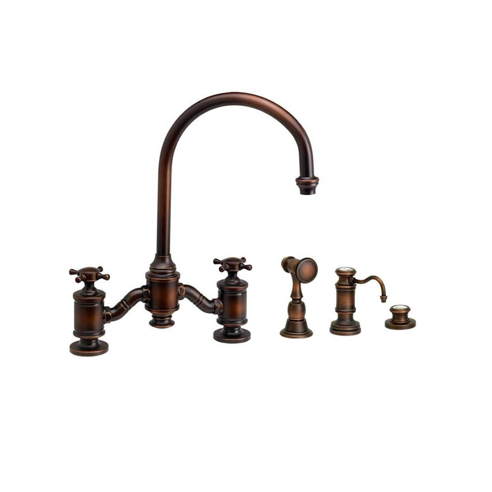 Hampton Bridge Faucet - Cross Handles - 3pc. Suite