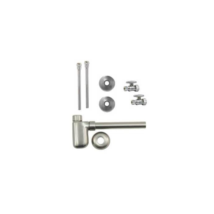Lavatory Supply Kit - Brass Oval Handle with 1/4 Turn Ball Valve (MT410-NL) - Straight, Bottle Trap
