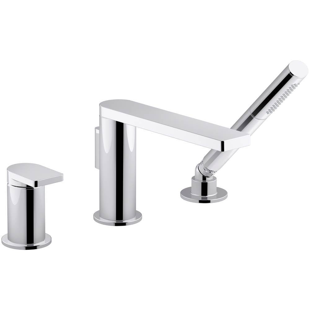 Composed Deck-mount bath faucet with handshower
