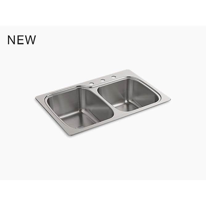 Verse 33" top-/undermount double-bowl kitchen sink