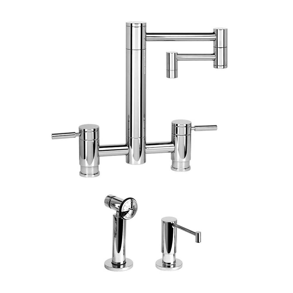 Hunley Bridge Faucet - 12" Articulated Spout - 2pc. Suite