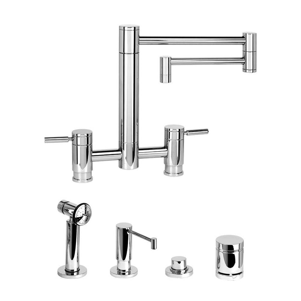 Hunley Bridge Faucet - 18" Articulated Spout - 4pc. Suite