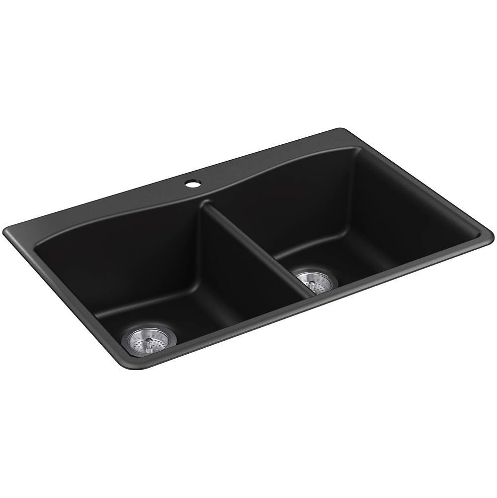 Kennon 33" top-/undermount double-bowl kitchen sink