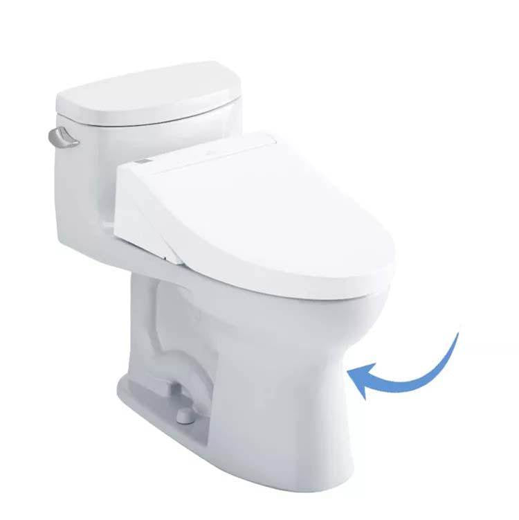 Toto Supreme Ii One-Piece Elongated 1.28 Gpf Washlet + Ready Toilet With Cefiontect , Cotton White