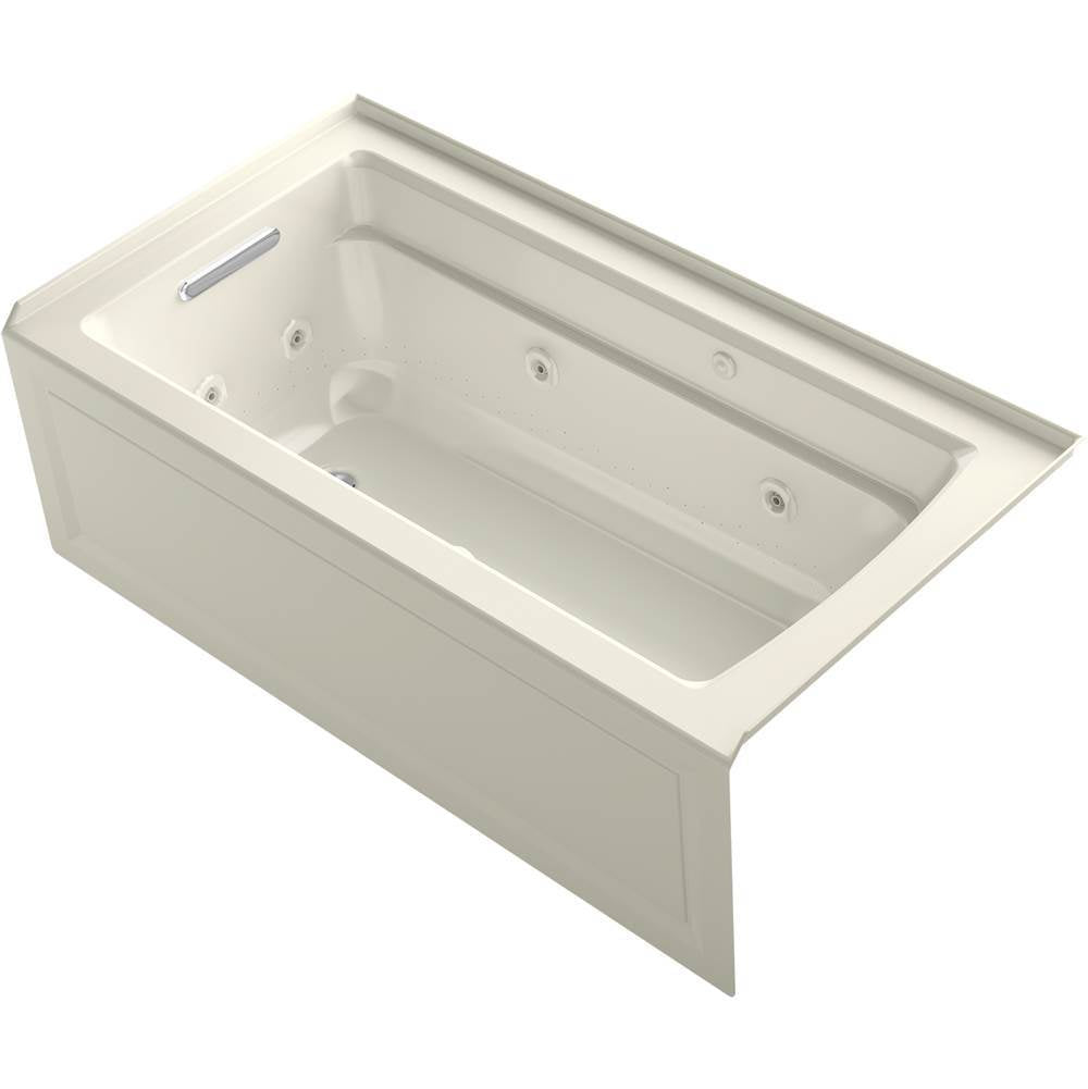 Archer 60" x 32" alcove Heated BubbleMassage air bath and whirlpool, left drain