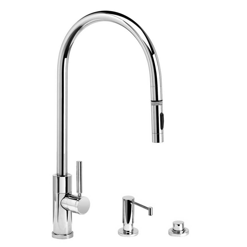 Modern Extended Reach PLP Pulldown Faucet - Toggle Sprayer - 3pc. Suite