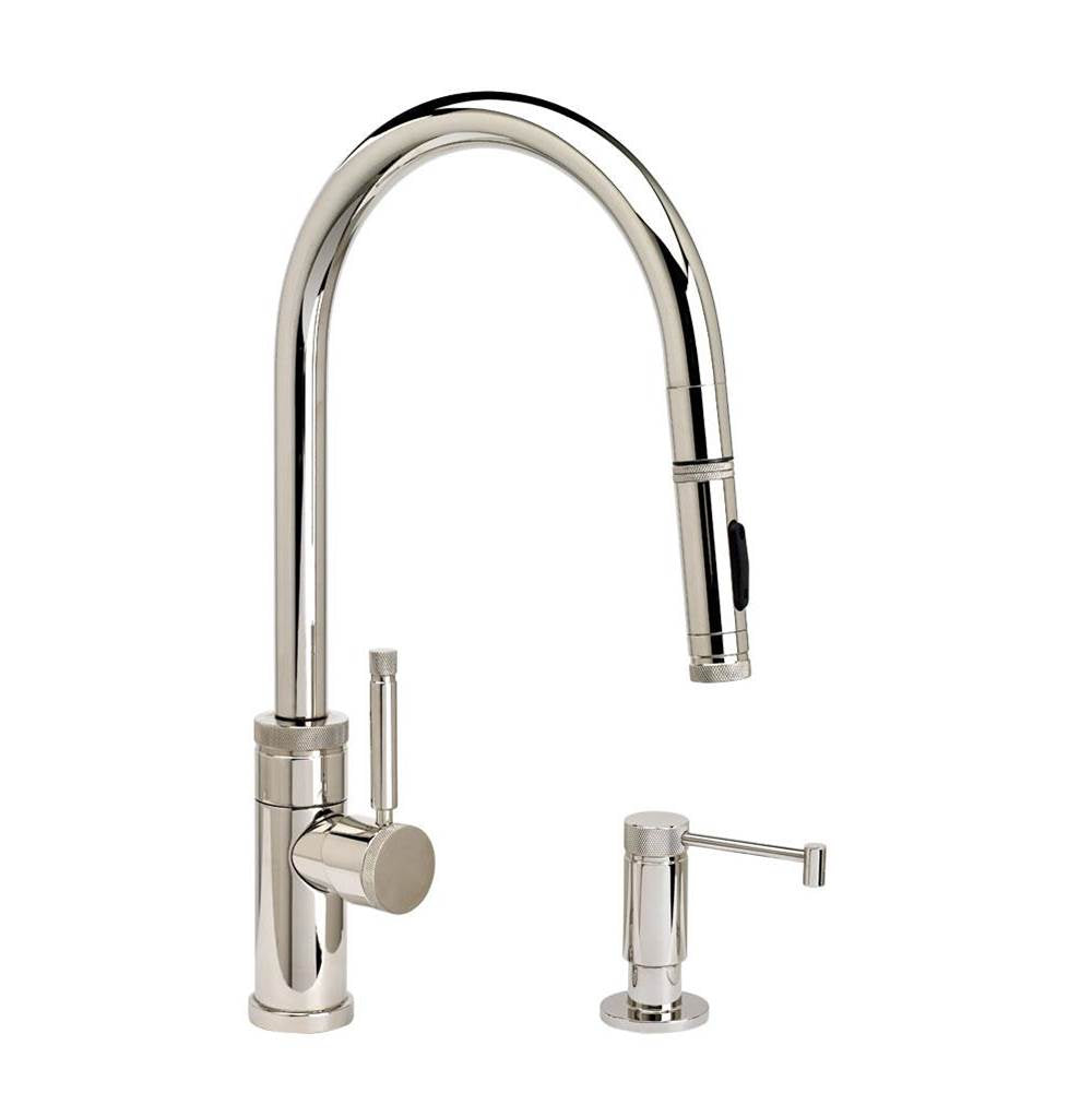 Industrial PLP Pulldown Faucet - Toggle Sprayer - Angled Spout - 2pc. Suite
