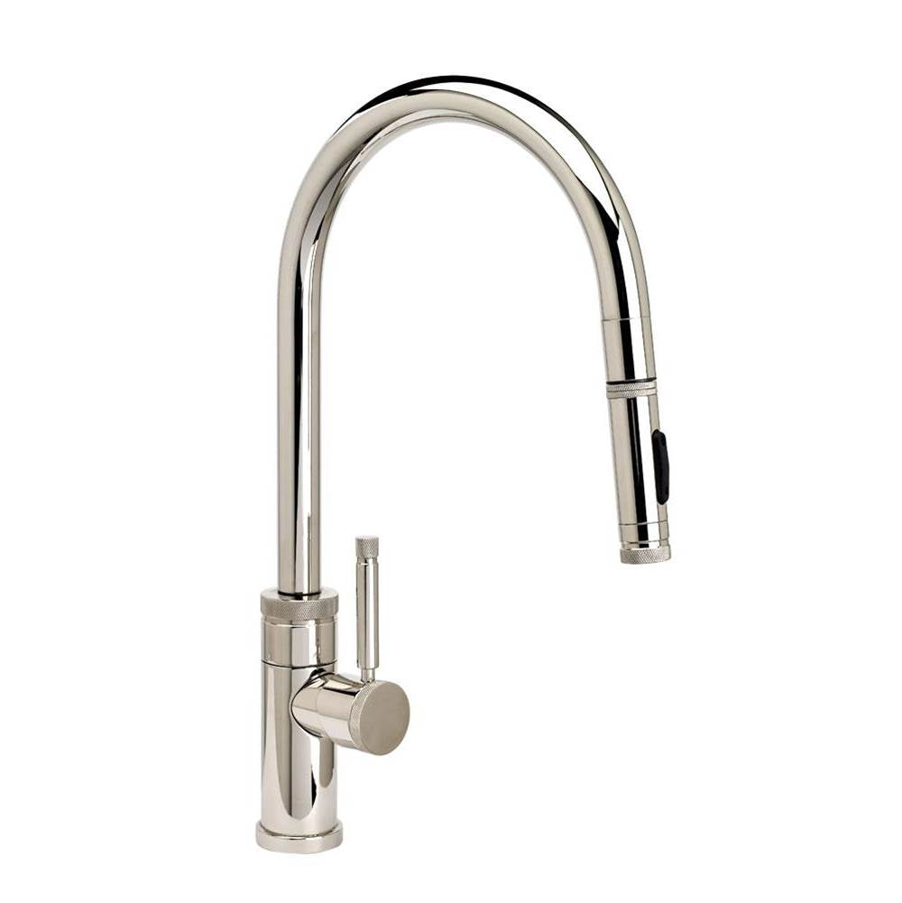 Industrial PLP Pulldown Faucet - Toggle Sprayer - Angled Spout