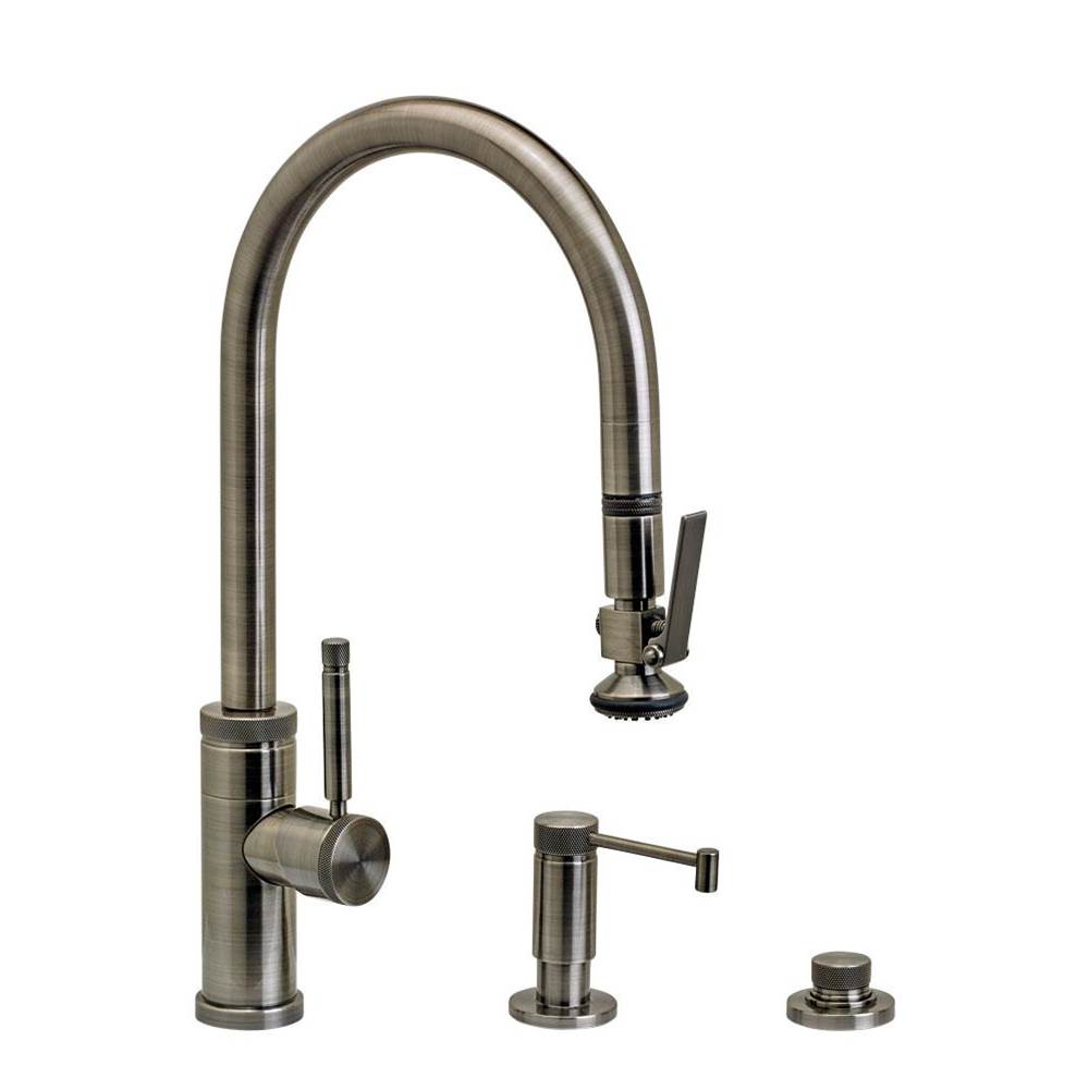Industrial PLP Pulldown Faucet - Lever Sprayer - 3pc. Suite