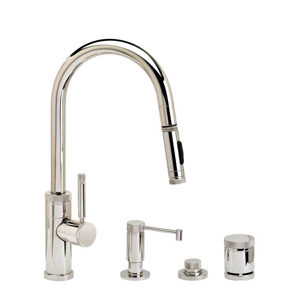 Industrial Prep Size PLP Pulldown Faucet - Toggle Sprayer - Angled Spout - 4pc. Suite