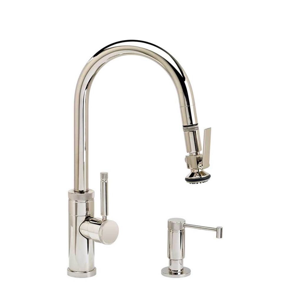 Industrial Prep Size PLP Pulldown Faucet - Lever Sprayer - Angled Spout - 2pc. Suite