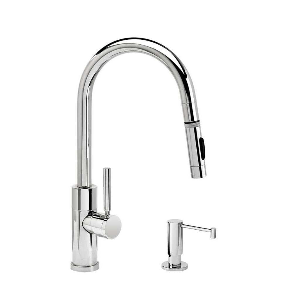 Modern Prep Size PLP Pulldown Faucet - Toggle Sprayer - Angled Spout - 2pc. Suite