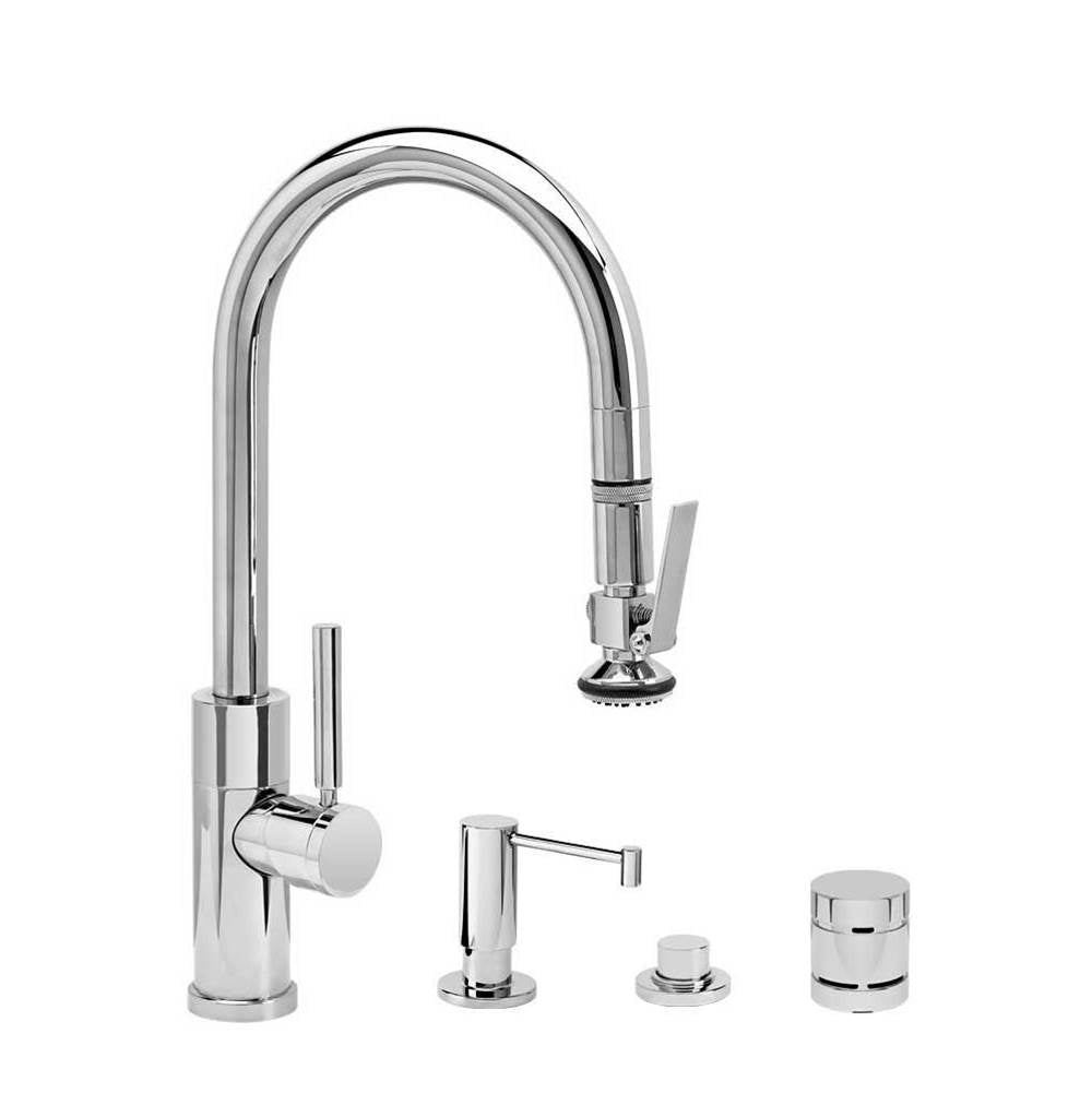 Modern Prep Size PLP Pulldown Faucet - Lever Sprayer - 4pc. Suite