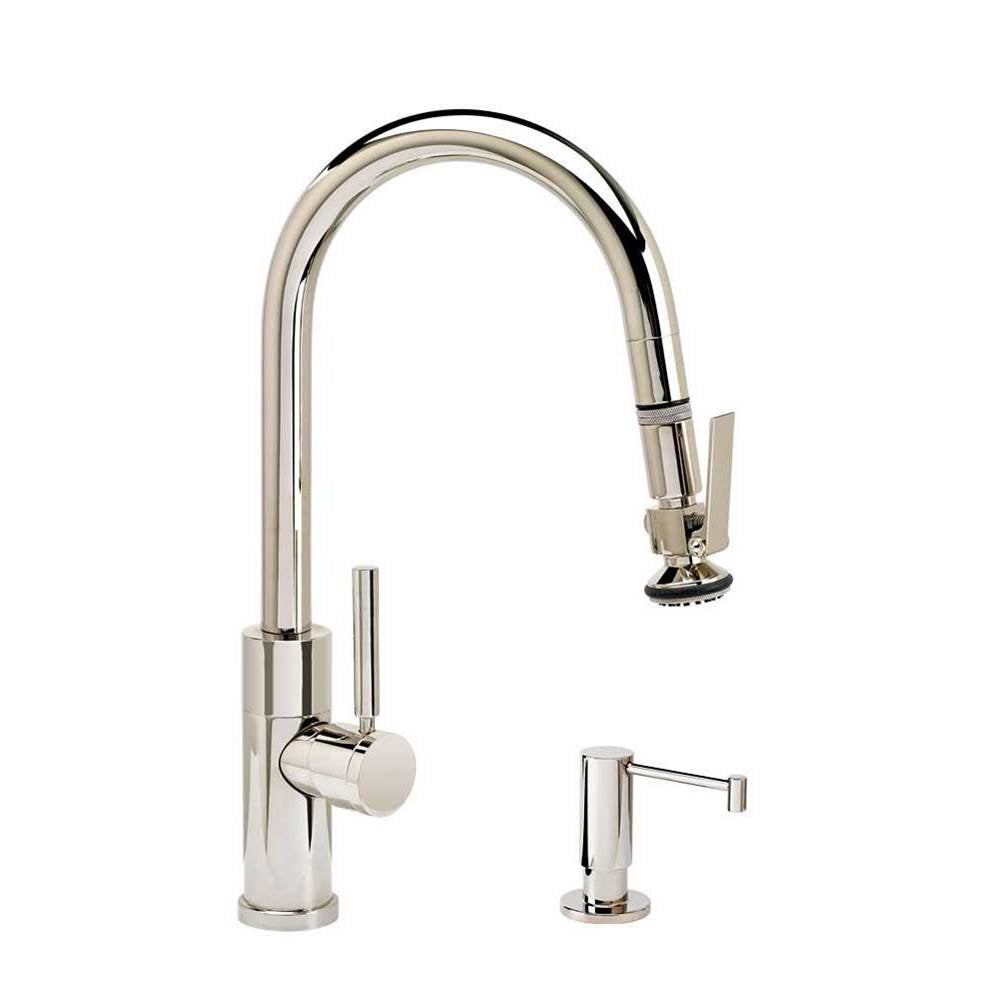 Modern Prep Size PLP Pulldown Faucet - Lever Sprayer - Angled Spout - 2pc. Suite