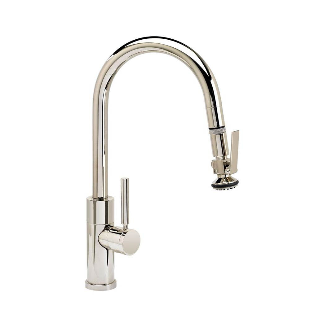 Modern Prep Size PLP Pulldown Faucet - Lever Sprayer - Angled Spout