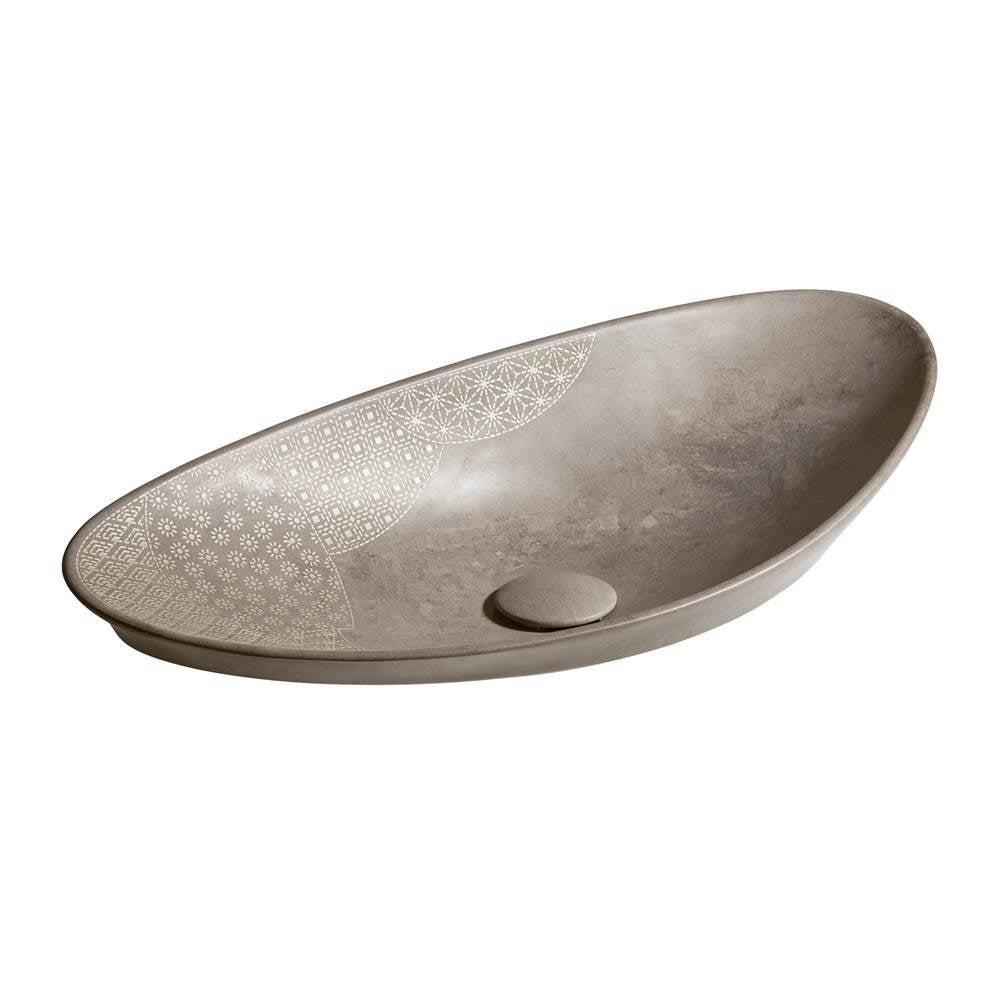 Kensho 28" oval vessel bathroom sink, no overflow