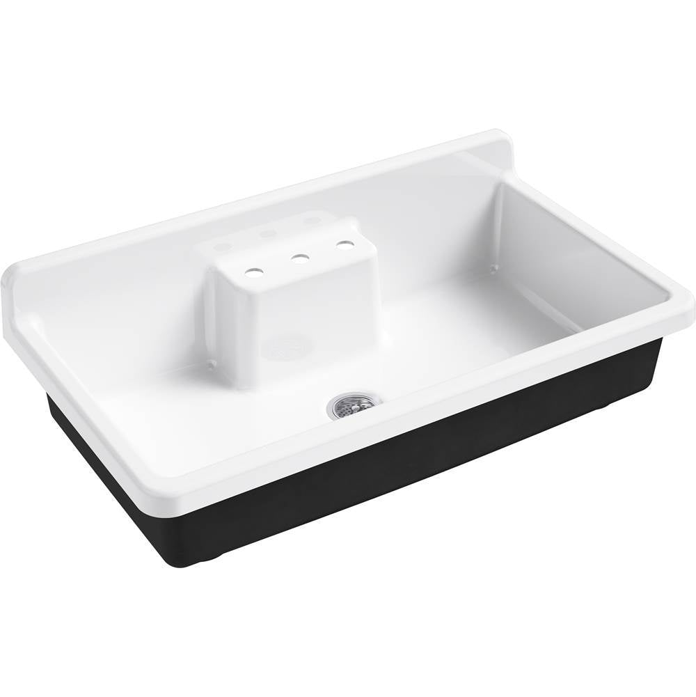Farmstead 45" top-/wall-mount single-bowl workstation farmhouse kitchen sink