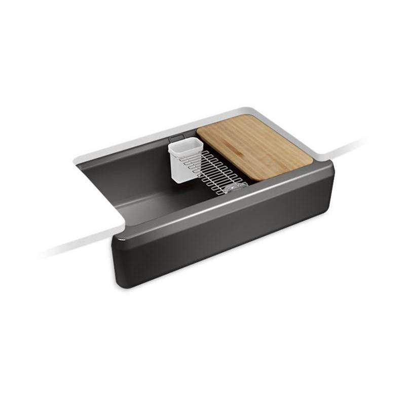 Riverby 35-3/4" undermount single-bowl farmhouse workstation kitchen sink