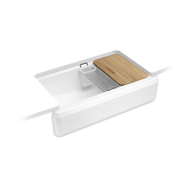 Riverby 35-3/4" undermount single-bowl farmhouse workstation kitchen sink